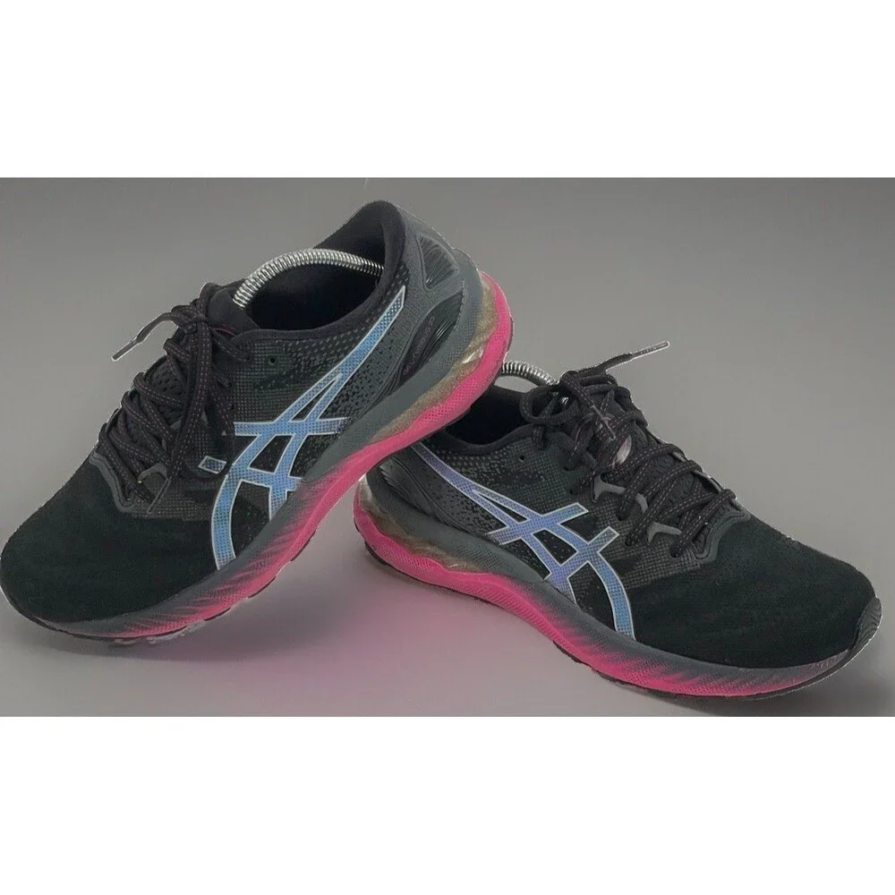ASICS Gel Nimbus 23 Women’s Size 10 Black Pink Running Athletic Shoes Sneaker